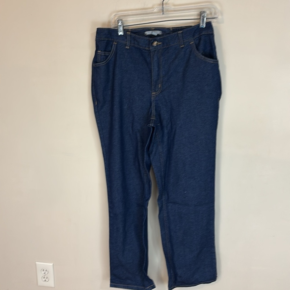 Woman Within 5 Pocket Jeans with Elastic Inserts Size 12W Petite